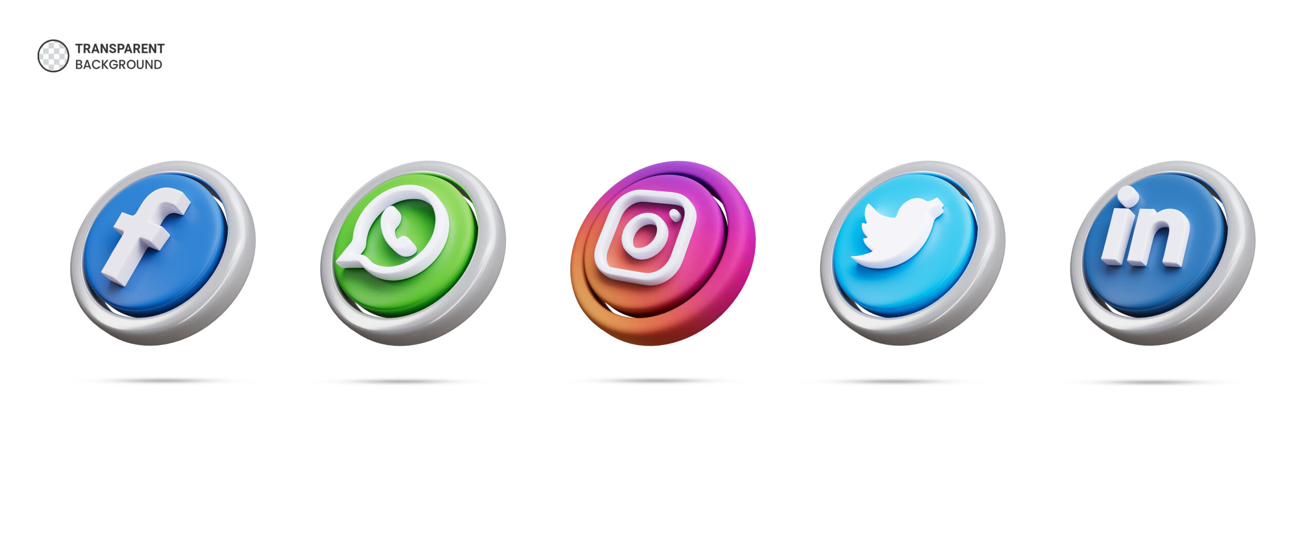 Social media logo icons isolated 3d render illustration